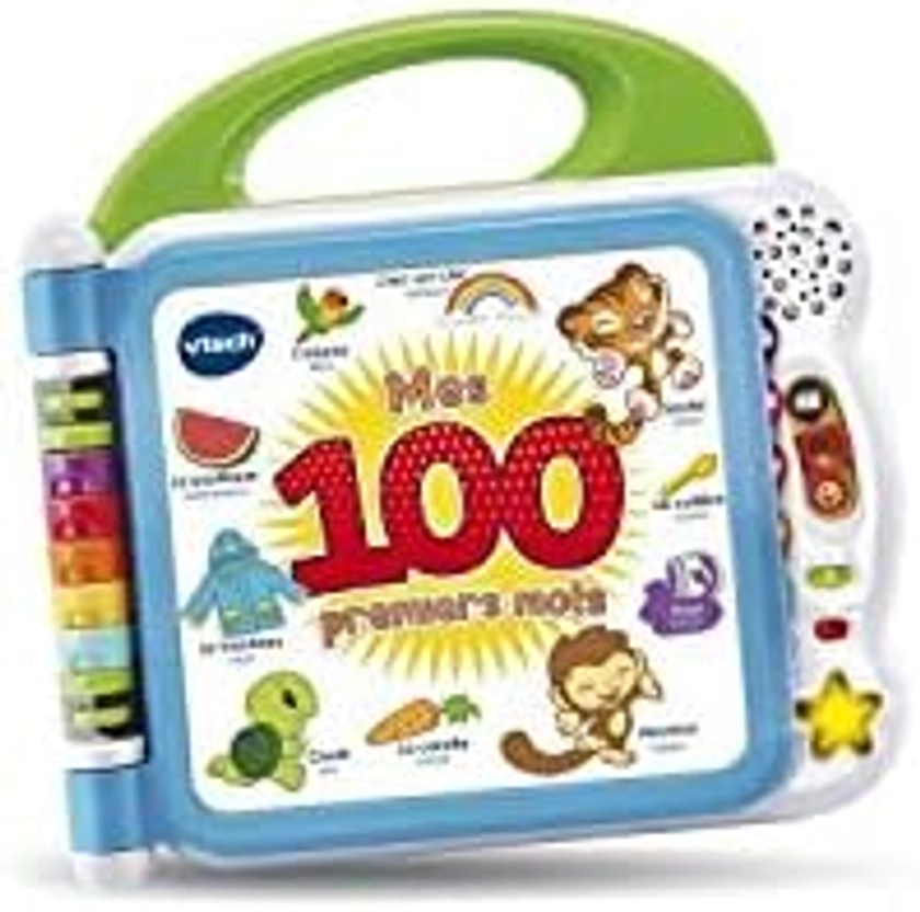 VTech - Mon Imagier Bilingue, Imagier Parlant Mes 100 Premiers Mots, Livre Sonore, 12 Pages Illustrées et Interactives, Jouet Éducatif, Cadeau Enfant Dès 18 Mois - Contenu en Français et Anglais