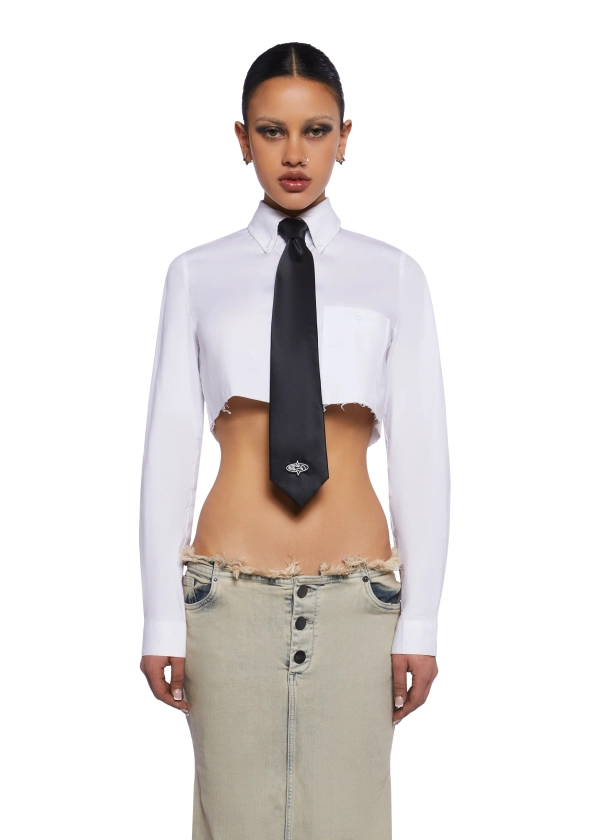 Basic Pleasure Mode Tie With Brand Logo Gummy - Black