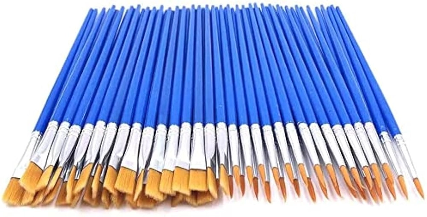 120 Pcs Flat and Round Paint Brushes Kits in Bulk for Kids/Students/Starter, Pointed Flat Nylon Hair Small Brushes for Acrylic Oil Watercolor Paint Party Classroom Starter : Amazon.co.uk: Home & Kitchen