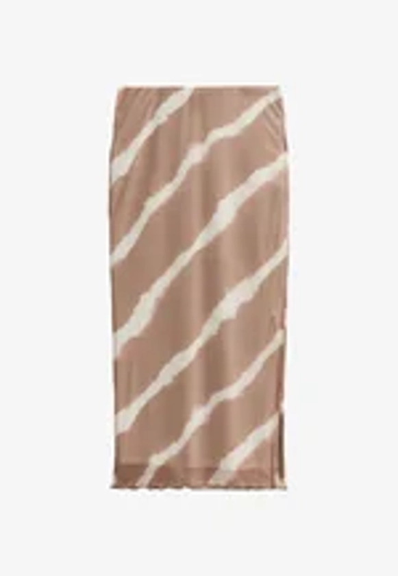 New Look SLITTED STRIPE - Jupe longue - brown pattern/marron - ZALANDO.FR