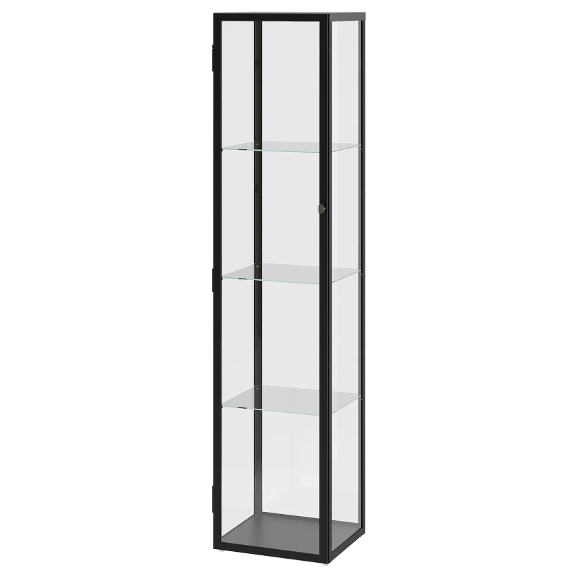 BLÅLIDEN Glass-door cabinet - black 13 3/4x12 5/8x59 1/2 "