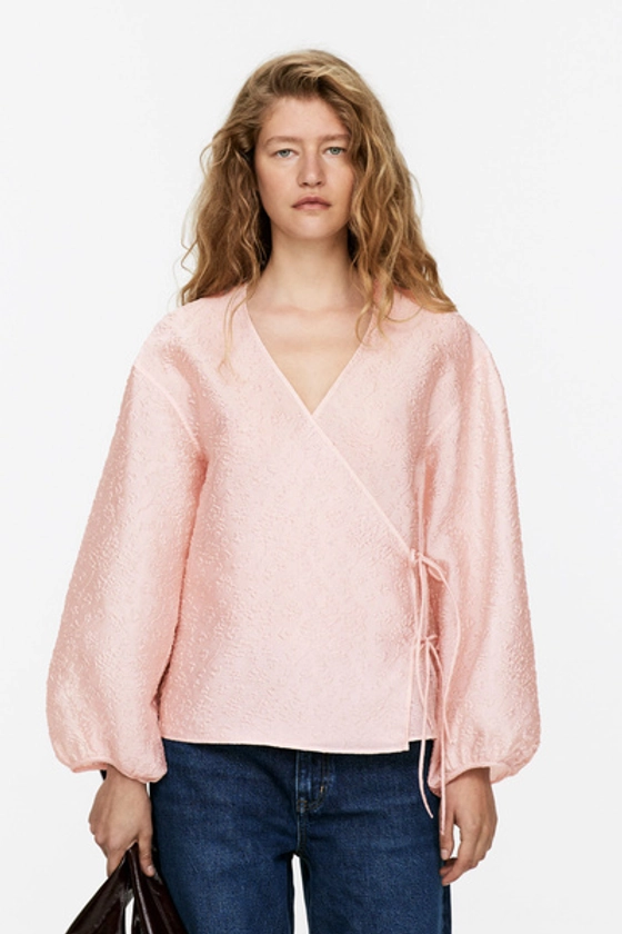 Blouse en brocart – Rose – Femme – ARKET FR