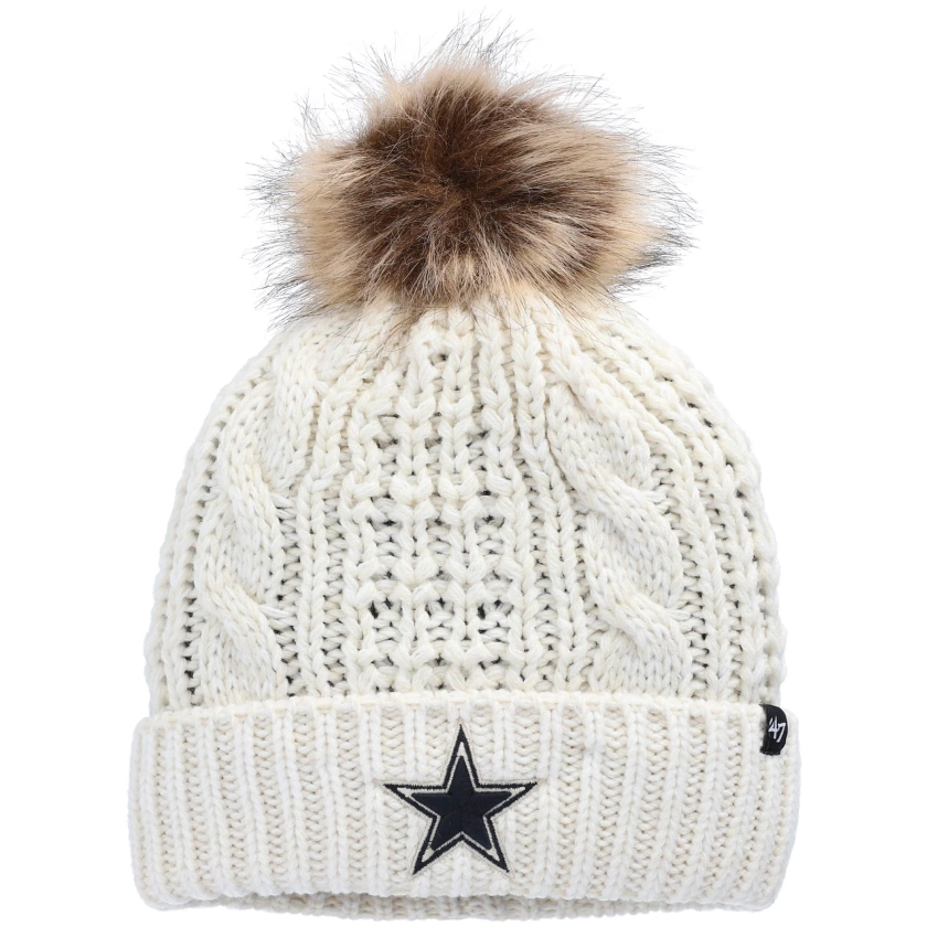 Women's Dallas Cowboys '47 White Meeko Cuffed Knit Hat with Pom