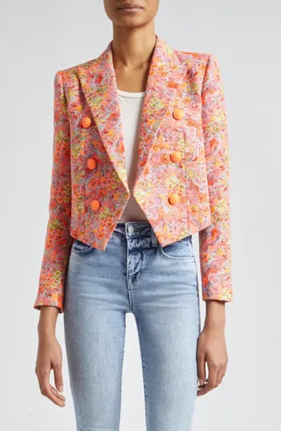 L'AGENCE Lila Floral Jacquard Jacket | Nordstrom