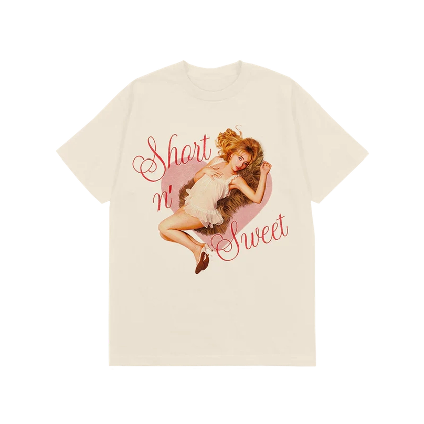 Short n' Sweet Heart Ivory Tee - Sabrina Carpenter UK