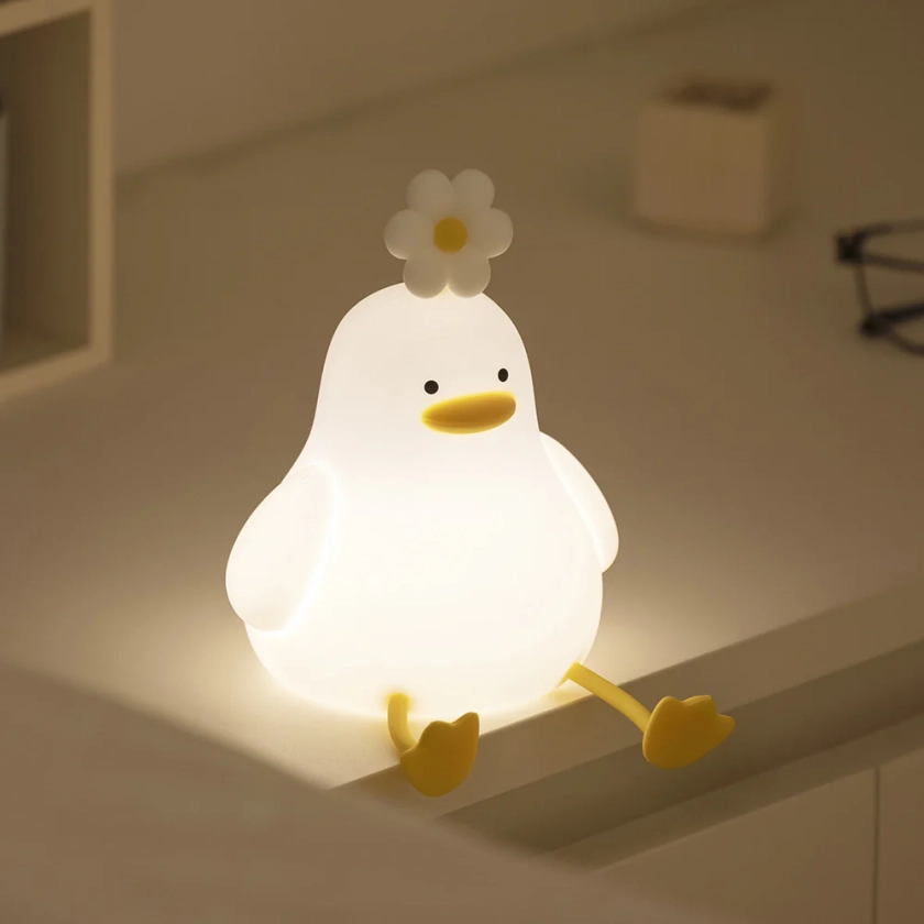 Huggwaii Flower Duck LED Squishy Night Light USB Powered Duck Lamp