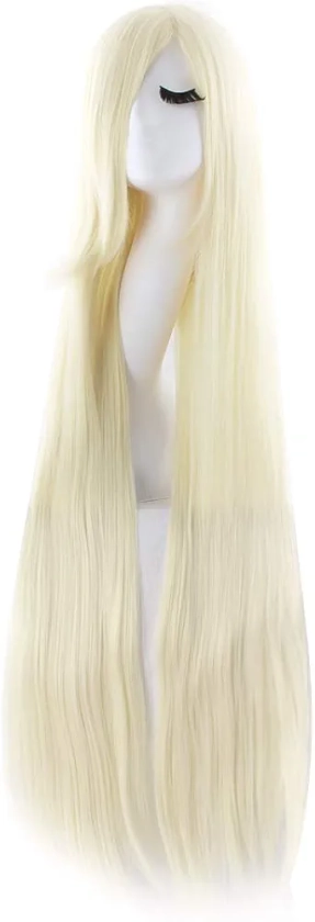 MapofBeauty Anime Costume Long Straight Cosplay Party Wig (Light Blonde)