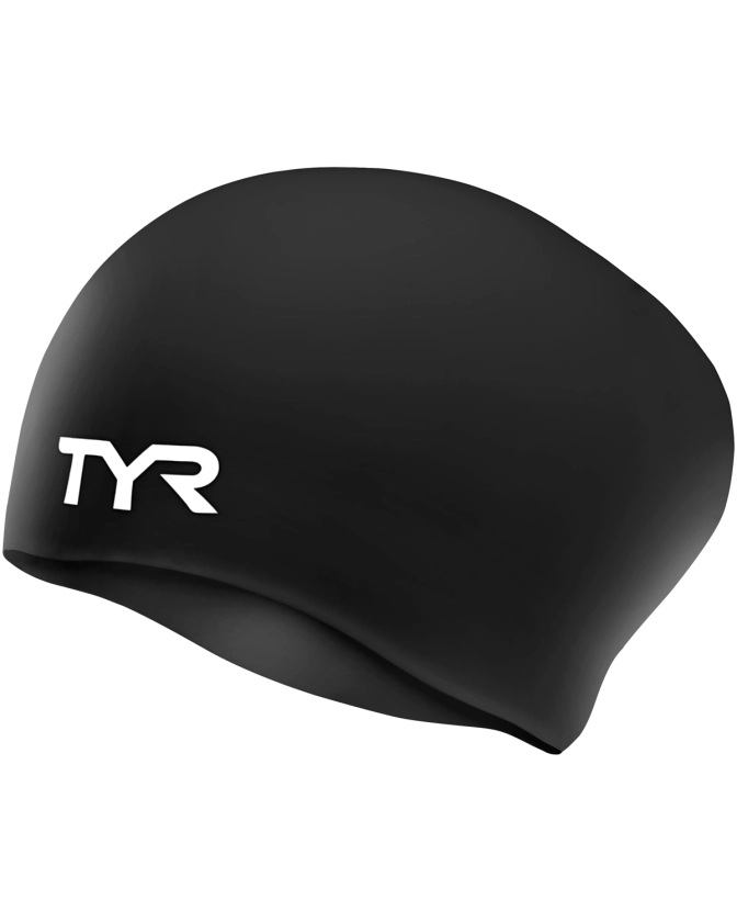 TYR Adult Long Hair Silicone Wrinkle-Free Swim Cap