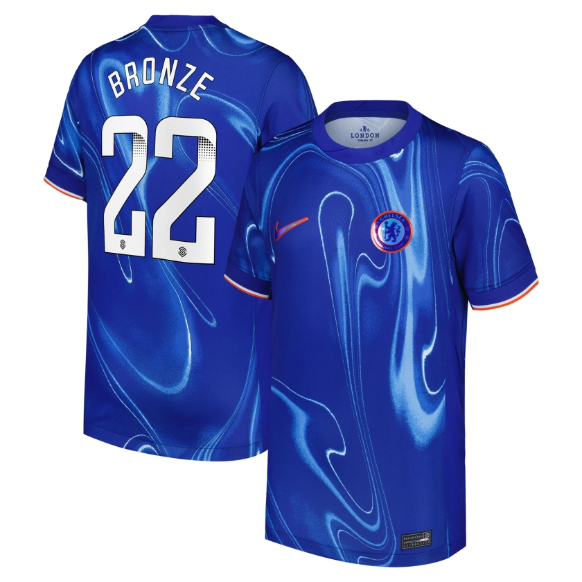 Chelsea WSL Nike Home Stadium Shirt 2024-25 - Kids with Bronze 22 printing