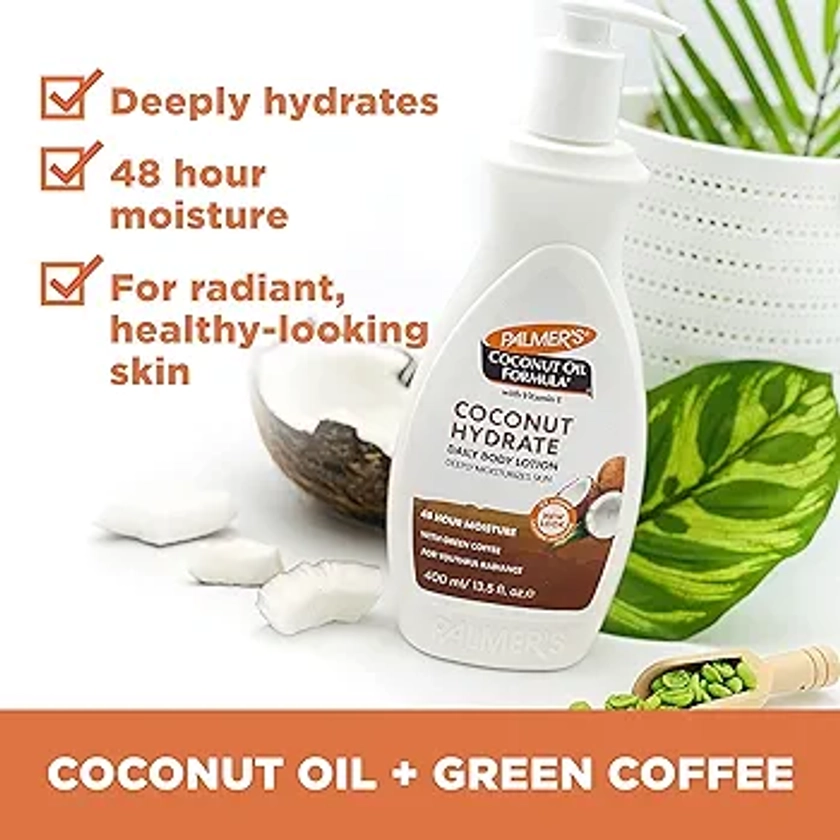 Palmer's Coconut Oil Formula Body Lotion for Dry Skin, Hand & Body Moisturizer with Green Coffee Extract & Vitamin E, Pump Bottle, 13.5 Fl Oz (Pack of 1)