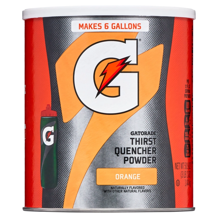 Gatorade Orange Thirst Quencher Sports Drink Mix Powder, 51 oz Canister