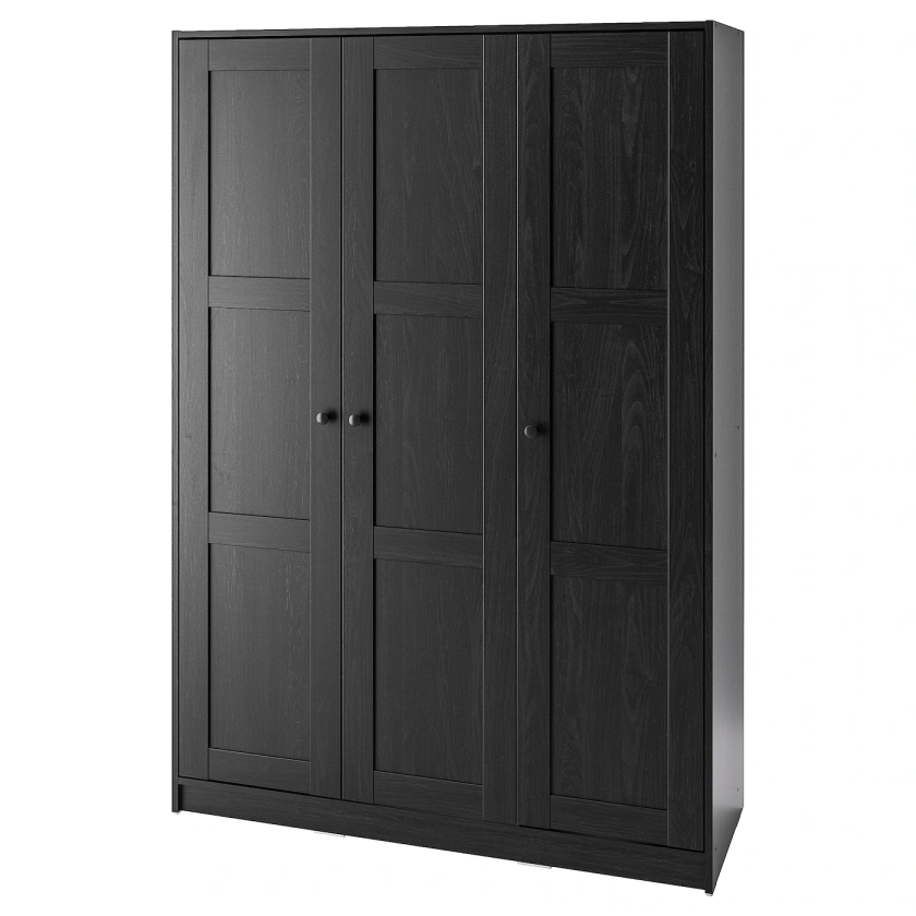 Kledingkast met 3 deuren, RAKKESTAD, zwartbruin, 117x176 cm - IKEA