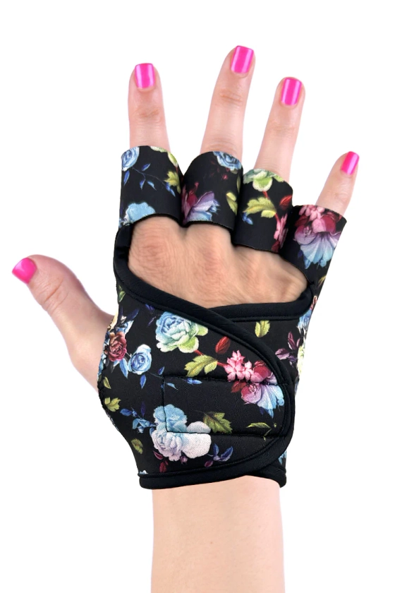 Women's Rose Pattern Exercise Workout Gloves G-Loves G3 Non-Slip Grip