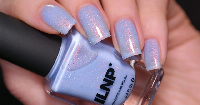ILNP Rainshower - Pastel Periwinkle Blue Shimmer Nail Polish