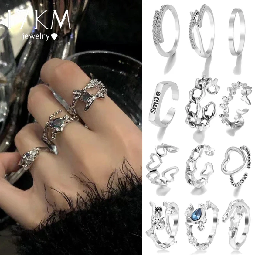 Silver Color Rings Set