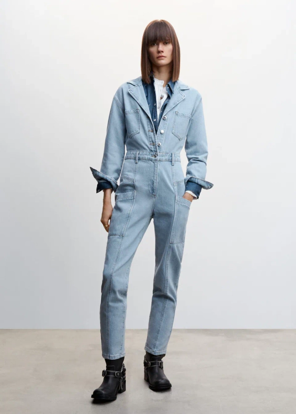 MANGO Combinaison denim coton