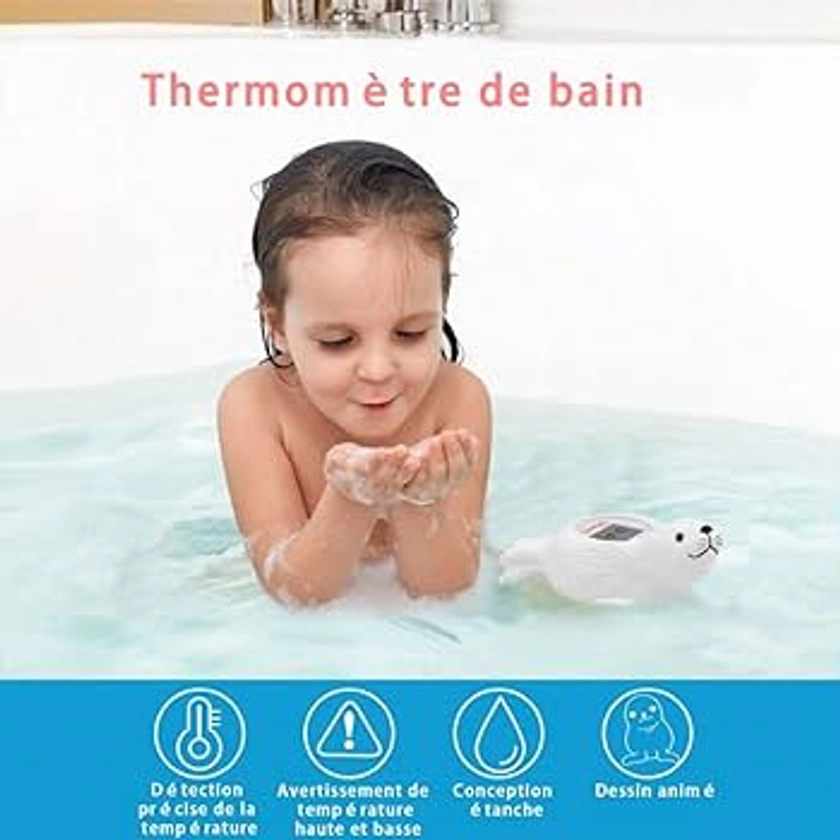 Thermomètre flottant pour bain et chambre de bébé - Jouet flottant pour la baignoire et la piscine - Thermomètre de sécurité de l'eau - Beau joint disponible en Fahrenheit et Celsius (℃/℉)
