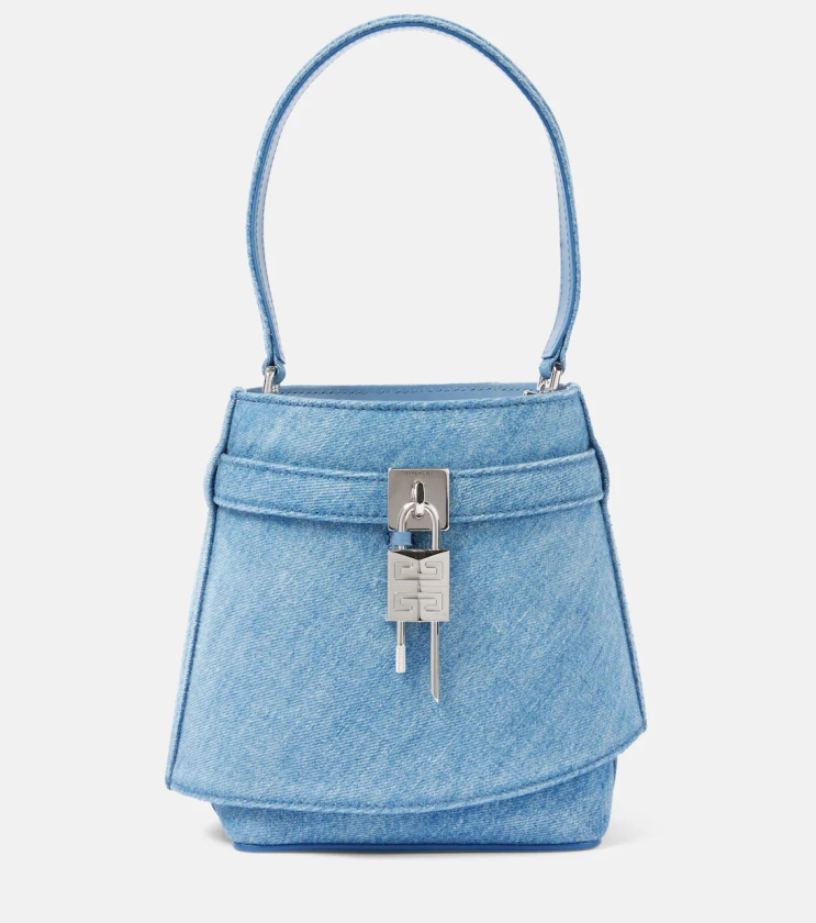 Sac seau Shark Lock en jean en bleu – Givenchy | Mytheresa