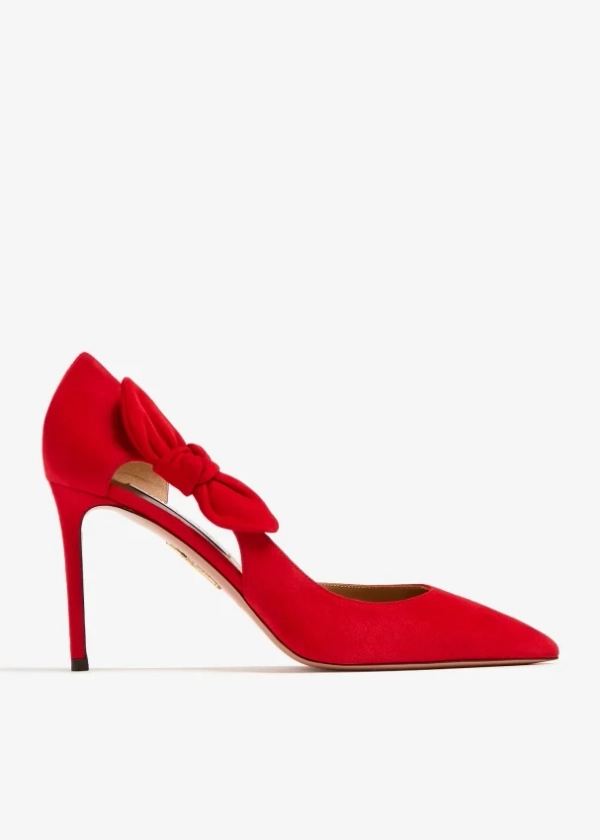 Aquazzura Very Bow Tie pumps for Women - Red in UAE | Level Shoes