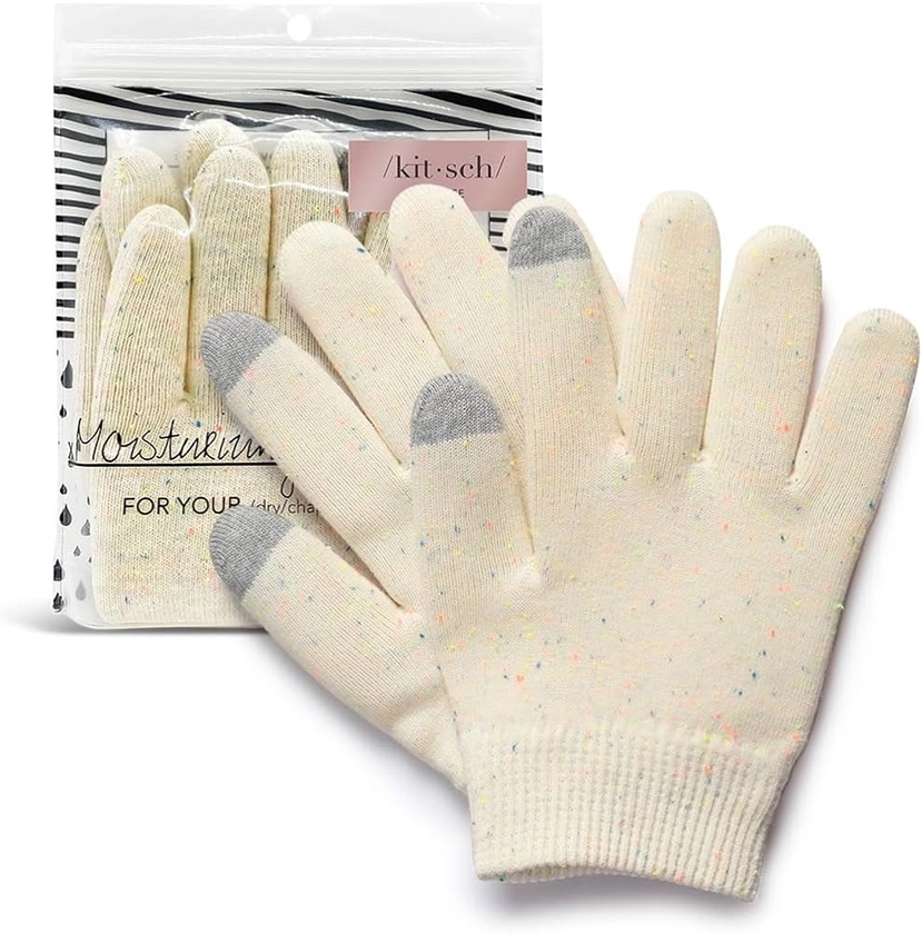 Amazon.com : Kitsch Moisturizing Gloves Overnight, Cotton Gloves for Dry Hands Treatment, Lotion Gloves for Women & Men, Soft Hydrating & Infused Gel Spa Gloves for Kids, One Size Fit Most Washable & Reusable Pair : Beauty & Personal Care