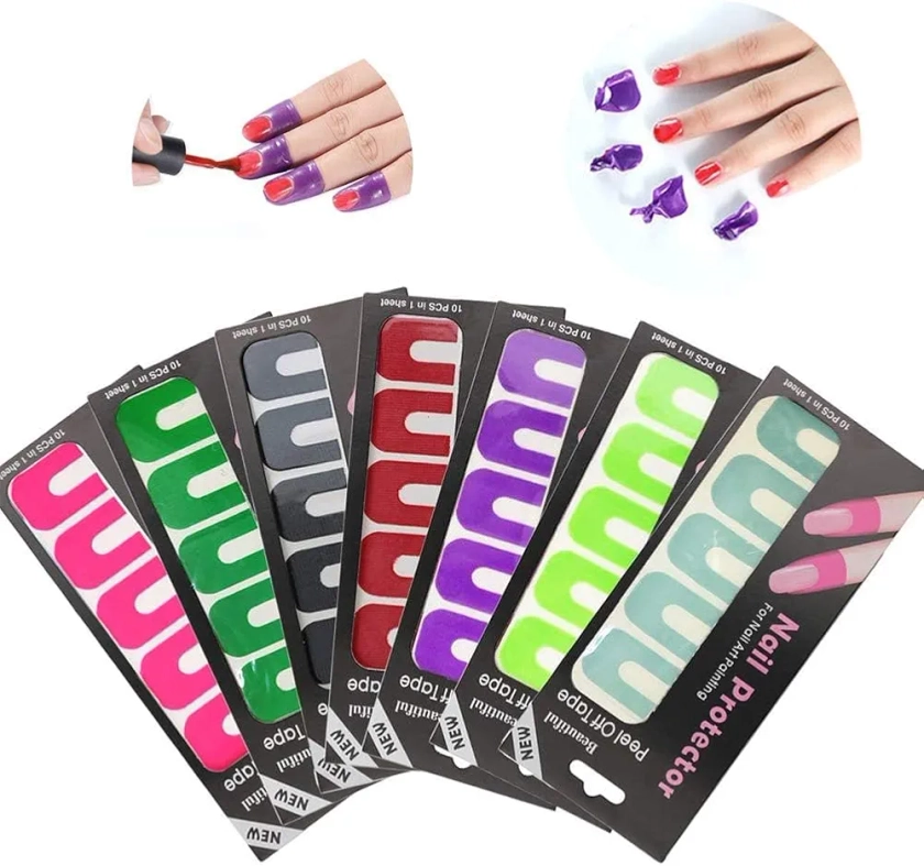 BIRZAR Nail Polish Protector for Fingers U-Shape Tape Polish Guards Nail Art Plastic Peel Off Sticker Cuticle Protectors Disposable (2 SHEET 20 PIECE) : Amazon.in: Beauty