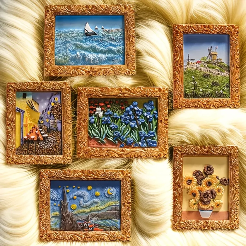 Refrigerator Magnets Landscape Painting Fridge Magnets Cute - Temu