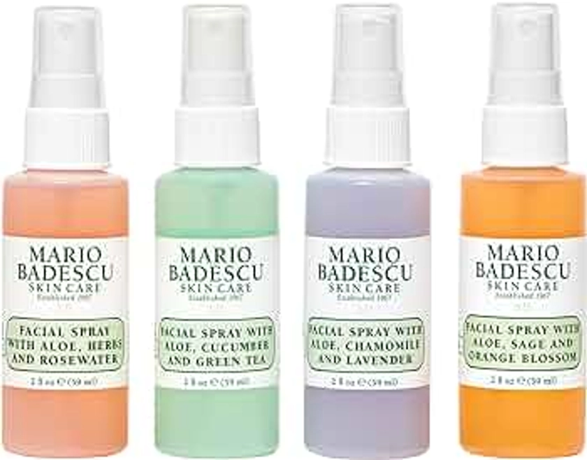 Mario Badescu Facial Spray Collection with Rose Water, Cucumber, Lavender and Orange Blossom, Multi-Purpose Cooling and Hydrating Face Mist for All Skin Types, Dewy Finish