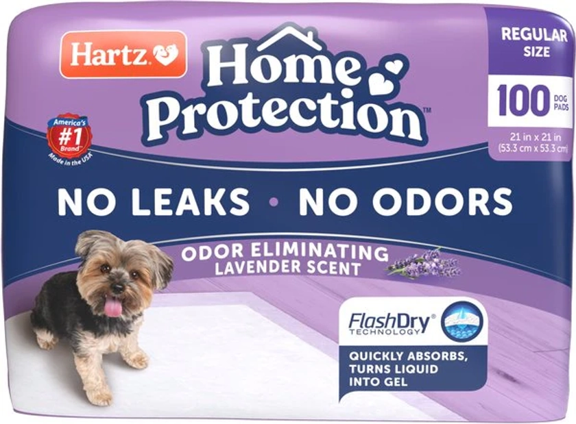 HARTZ Home Protection Odor Eliminating Dog Pee Pads, 21 x 21-in, 50 count - Chewy.com