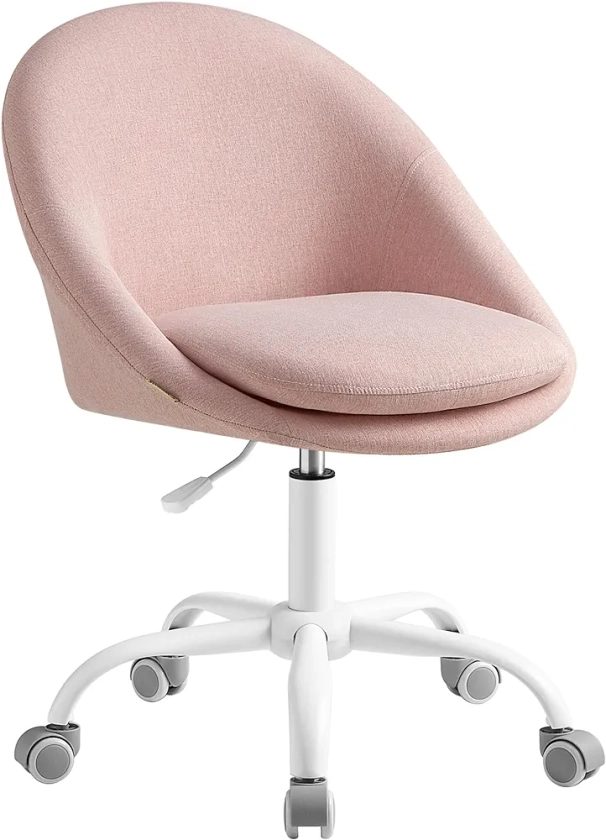 SONGMICS Office Chair, Swivel Chair, Desk Chair, Foam Padding, Adjustable Height, for Home Office, Study, Bedroom, Jelly Pink OBG020P11