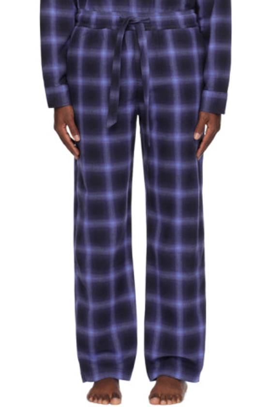 Tekla - Navy Plaid Pyjama Pants