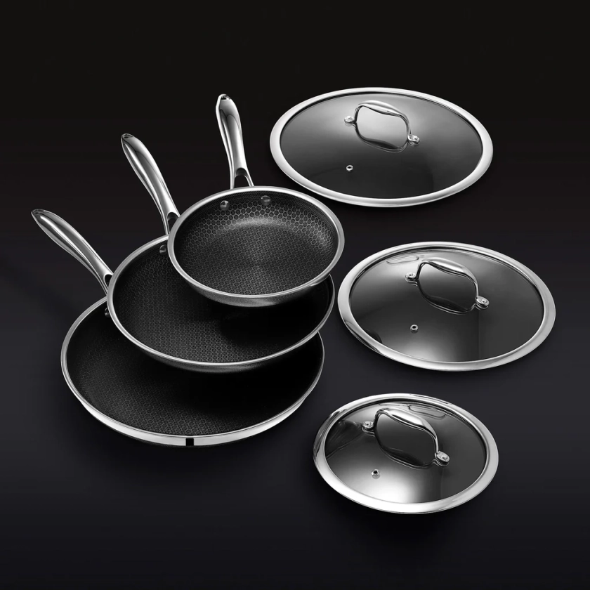 Hybrid Fry Pan Set with Lids, 6pc — Default Title