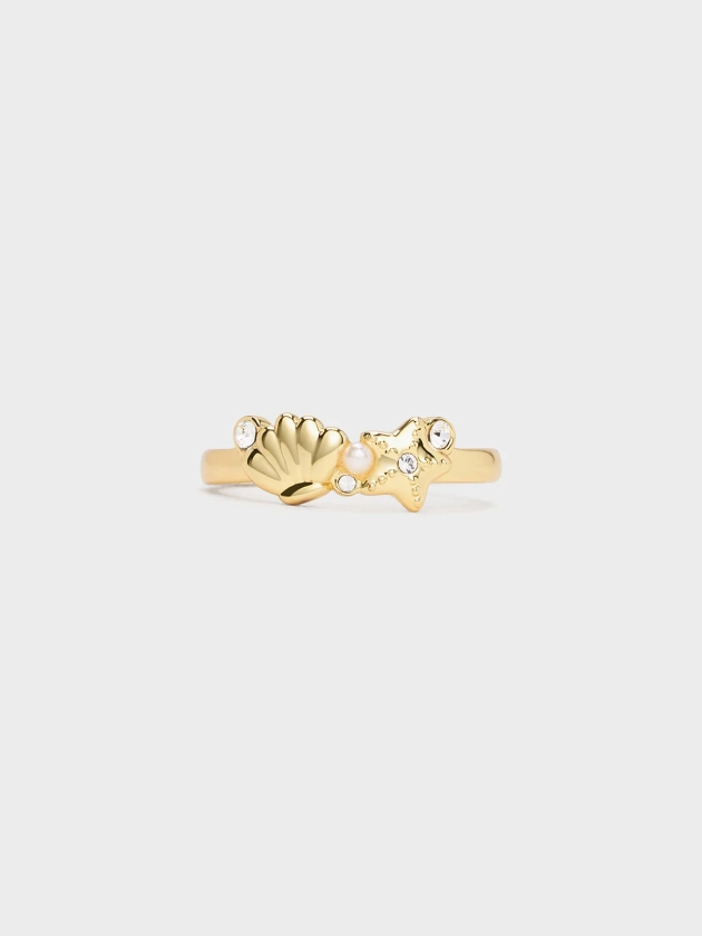 Gold Oceana Crystal Ring | CHARLES & KEITH UK