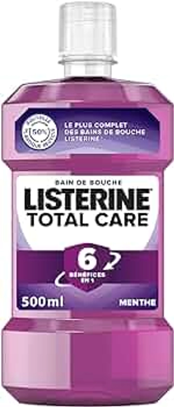 Listerine Bain De Bouche Quotidien, Total Care 6 En 1, Renforcement De La Dentition, Pour Une Haleine Fraîche, Menthe, 500ml