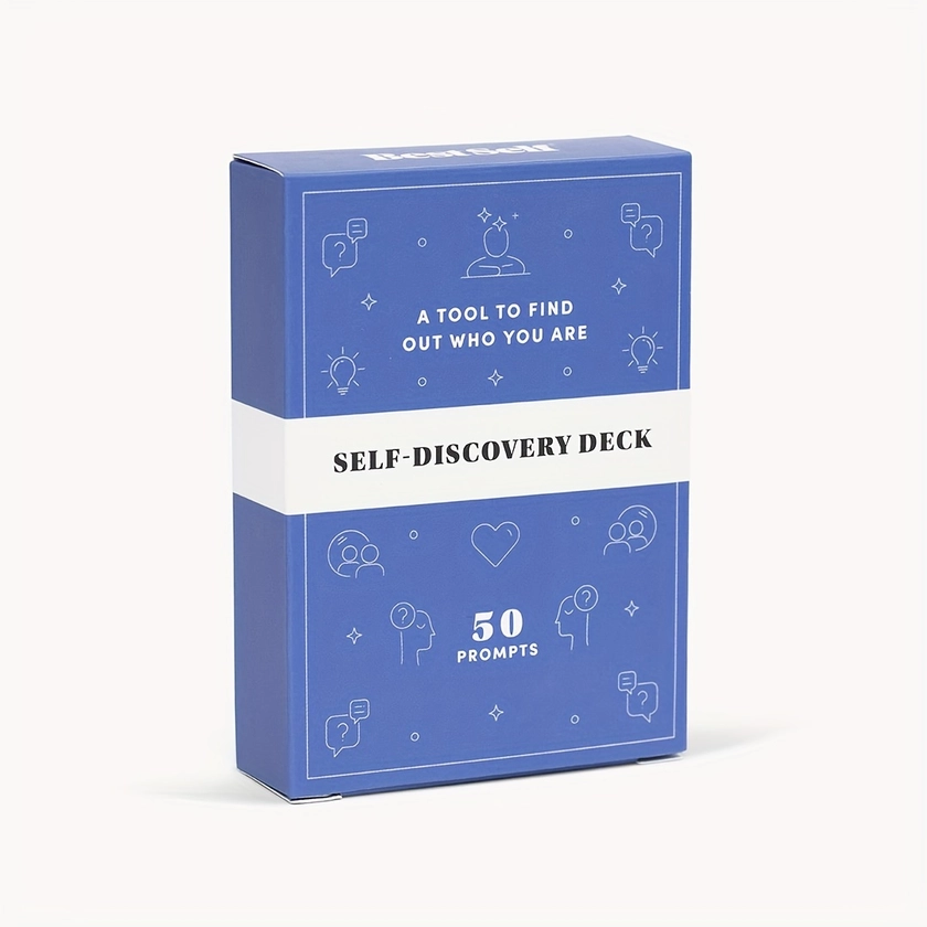 1 Set English Edition Self-Discovery Deck Card Game, 50 Daily Prompts For Positive Affirmations & Personal Growth