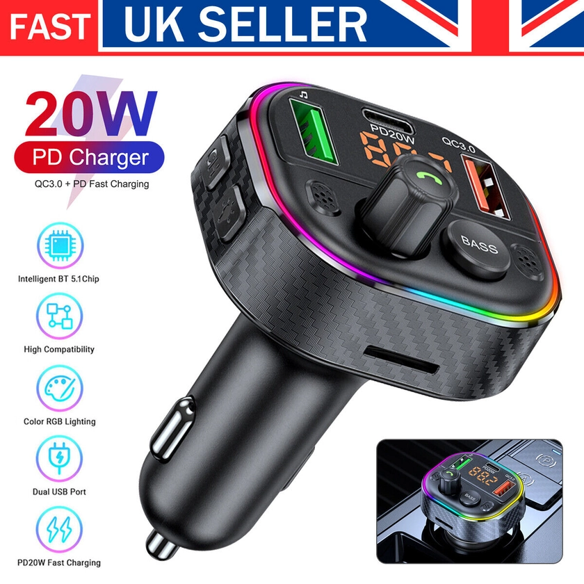 Car Wireless Bluetooth Charger Adapter FM Radio Transmitter Car MP3 Music Player