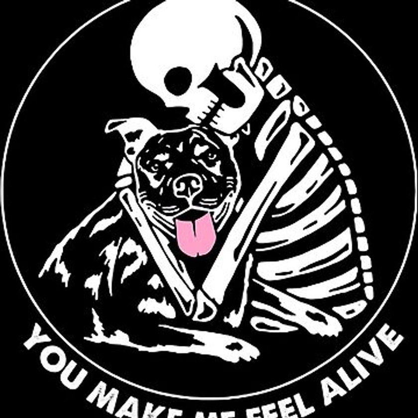 "You Make Me Feel Alive Skeleton Hugs Pitbull Skeleton Lover" Magnet for Sale by PerkinsAarav