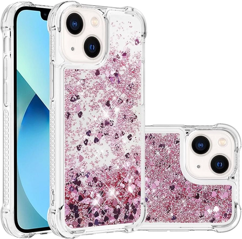 Amazon.com: COTDINFOR Case for iPhone 15 Plus Case Glitter Liquid Cute Clear Phone Case Floating Quicksand Shockproof Protective Bumper Soft TPU Case for iPhone 15 Plus 6.7 inch Love Rose YB : Cell Phones & Accessories