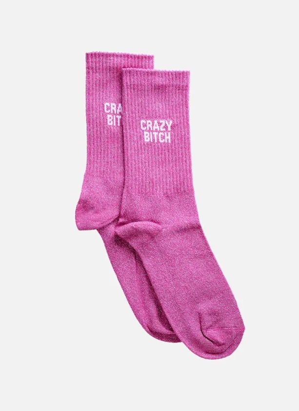 Chaussettes Crazy bitch | Rose