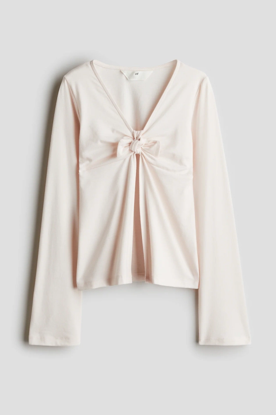 Tie-detail cardigan - Pale pink - Kids | H&M GB