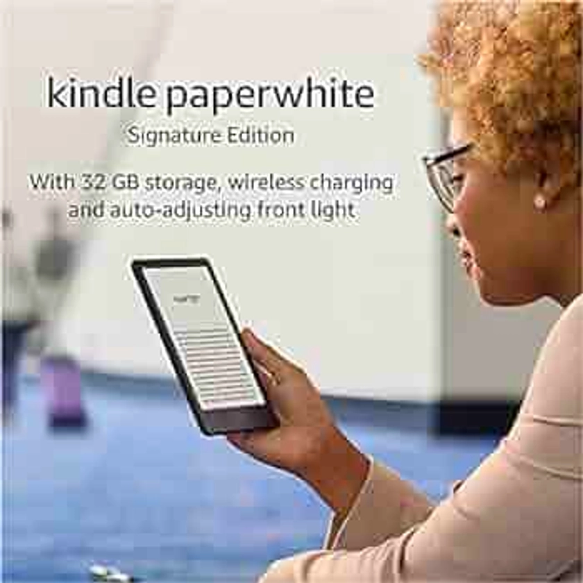 Kindle Paperwhite Signature Edition | 32 GB with a 6.8" display, wireless charging and auto-adjusting front light, without Ads, agave green + Kindle Unlimited