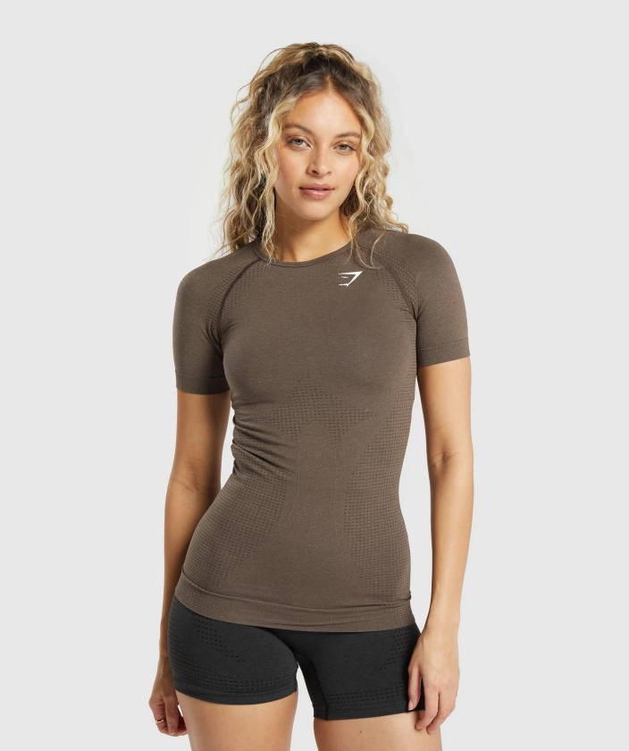 Gymshark Vital Seamless T-Shirt - Penny Brown Marl