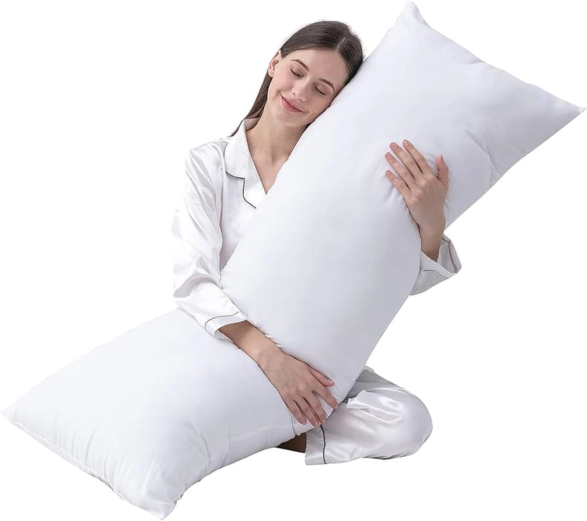 DOWNCOOL Large Body Pillow Insert- Breathable Full Body Pillow for Side Sleeper - Soft Long Bed Pillow for Adults - 20 x 54 inch