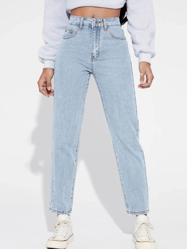 SHEIN High Waist Straight Leg Jeans | SHEIN USA