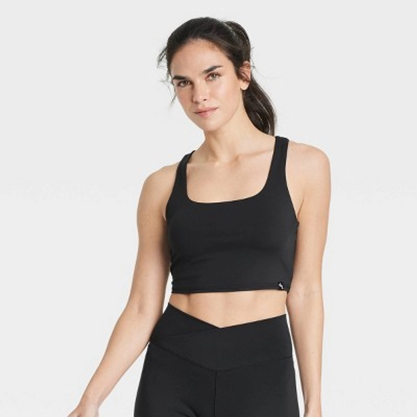 Women's Mesh Back Square Neck Bra - JoyLab™ Black XL