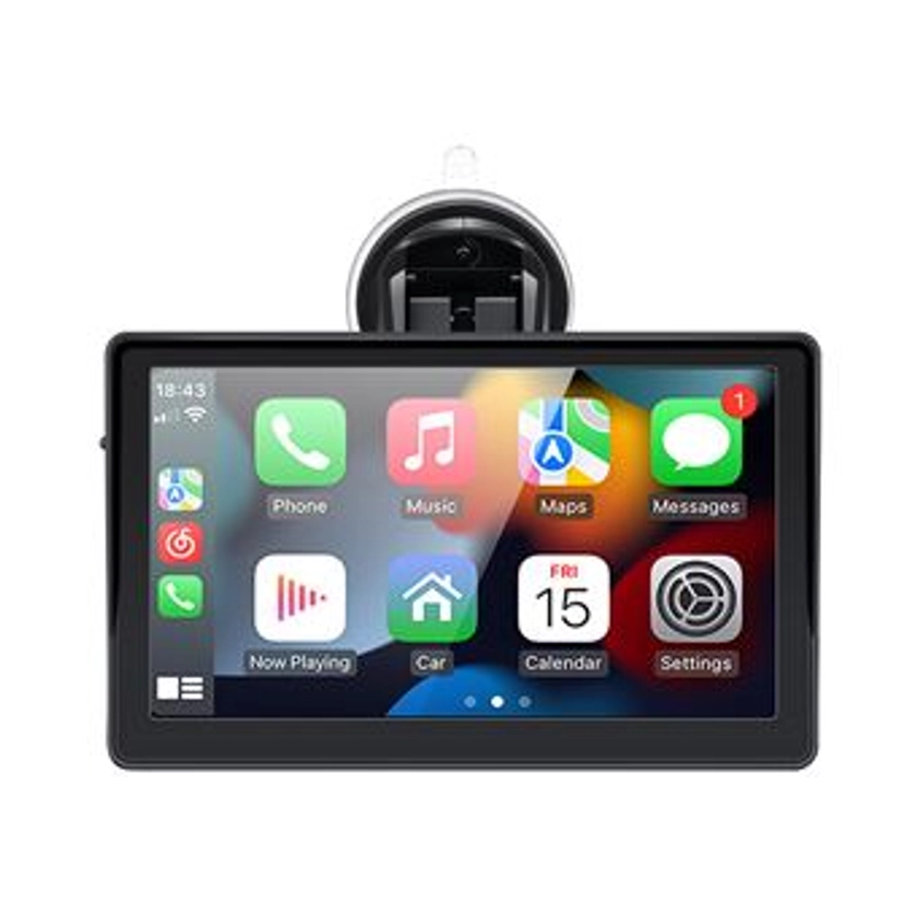 Autoradio Gearelec Universel avec Carplay Android Lecteur Vidéo Portable 7" Noir