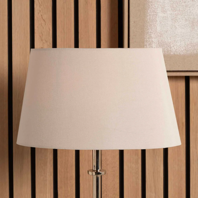 Aubree Taupe Faux Silk Tapered Oval Shade