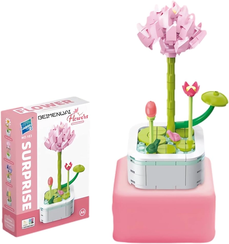 Amazon.com: BEIMENWAI Building Block Flower, Flower Bouquet Building Sets, Flower Building Set, DIY Creative Potting Building Blocks Flowers, Artificial Flower Toy Gifts for Adults and Girls (Lotus Flower) : Toys & Games