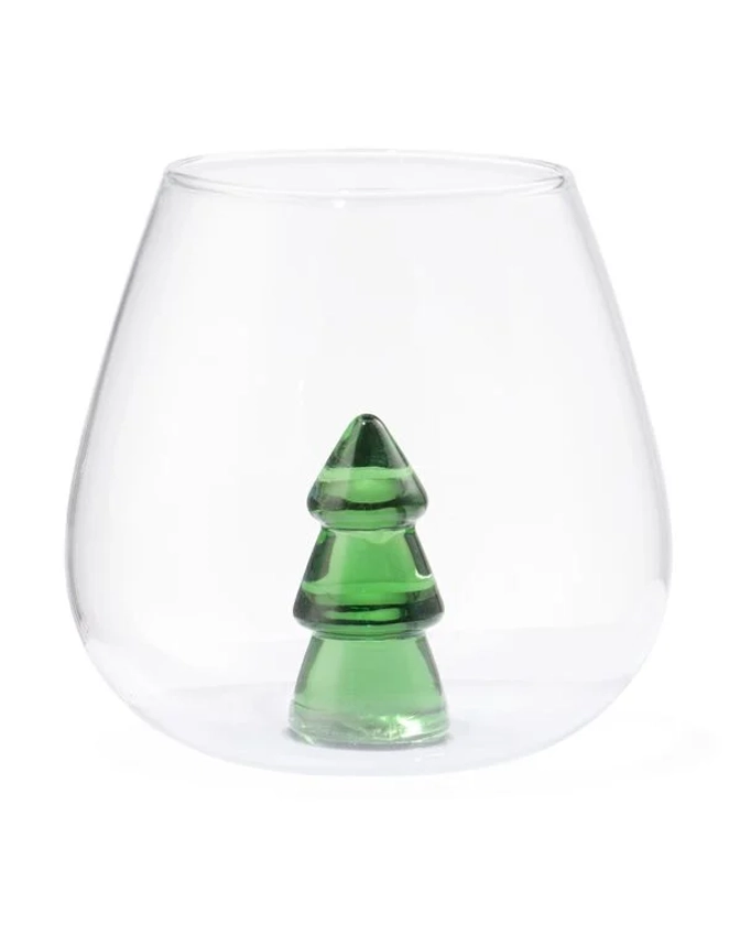 verre avec sapin de Noël 550 ml - HEMA