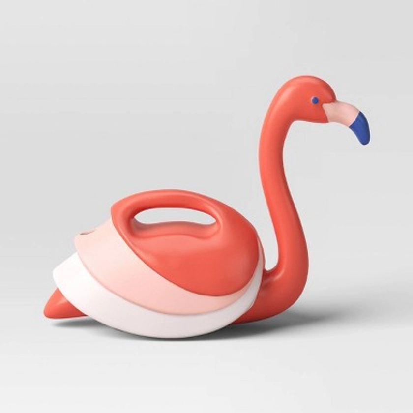 Kids' Garden Figural Plastic Watering Can Flamingo - Sun Squad™