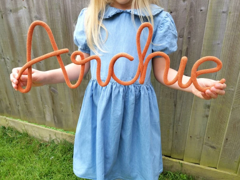 Personalised Knitted Wire Names | Wire Rope Name | Wire Signs | Nursery Name Sign | Knitted Name Sign | Custom Wire Words | Nursery Decor